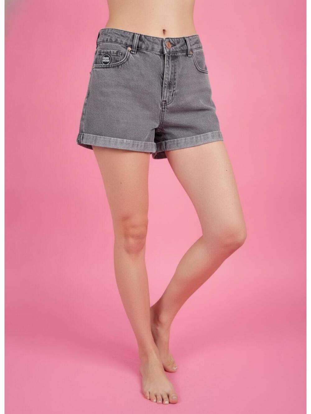 H&M Women's Black/Gray Denim Shorts - Classic Fit, Stylish Comfort
